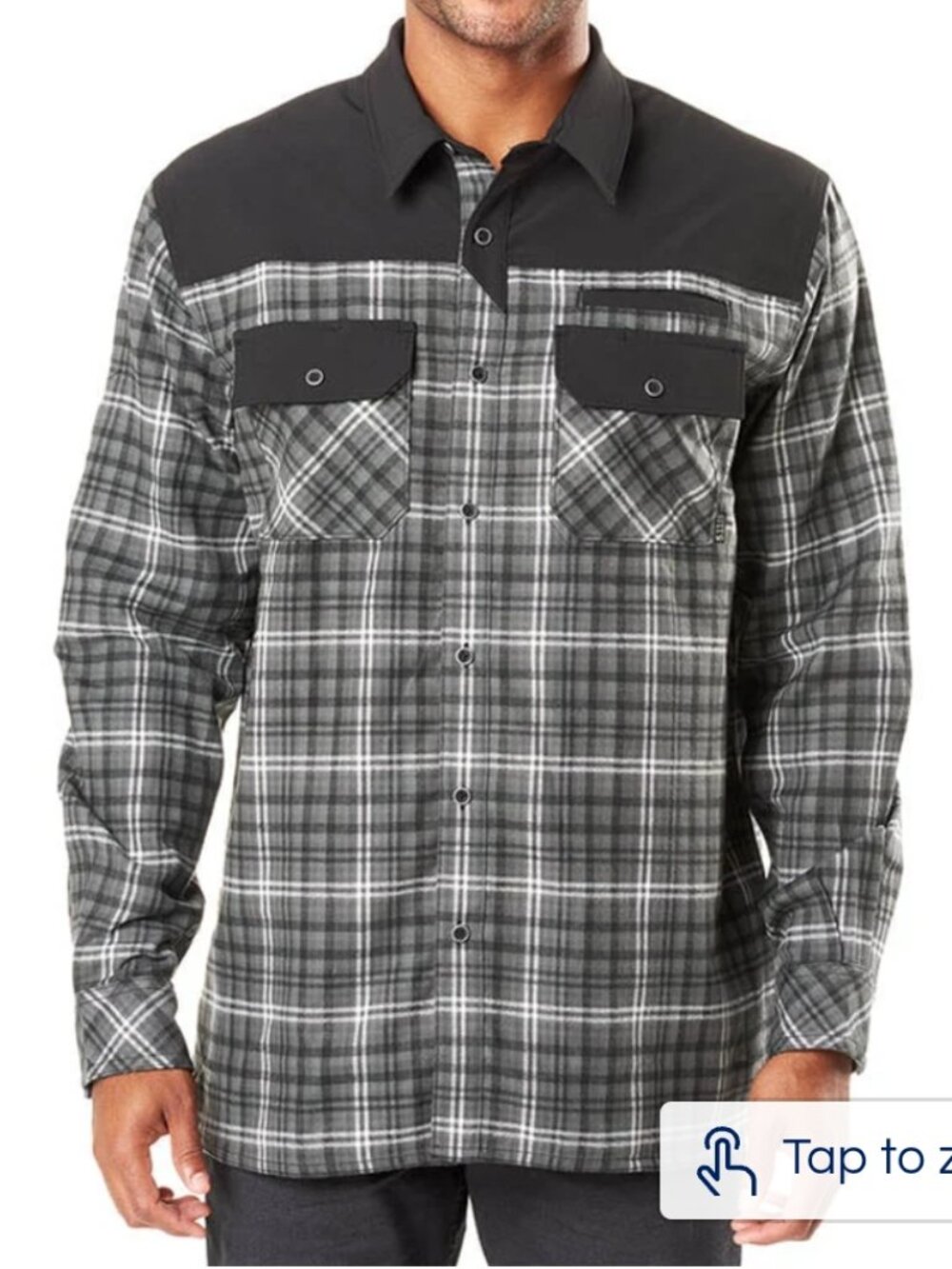 5.11 Tactical Endeavor Flannel Shirt Men's M Plaid Snap Button Top Jacket Gray